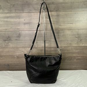 ROUGH & TUMBLE Black Leather Crossbody Shoulder Bag